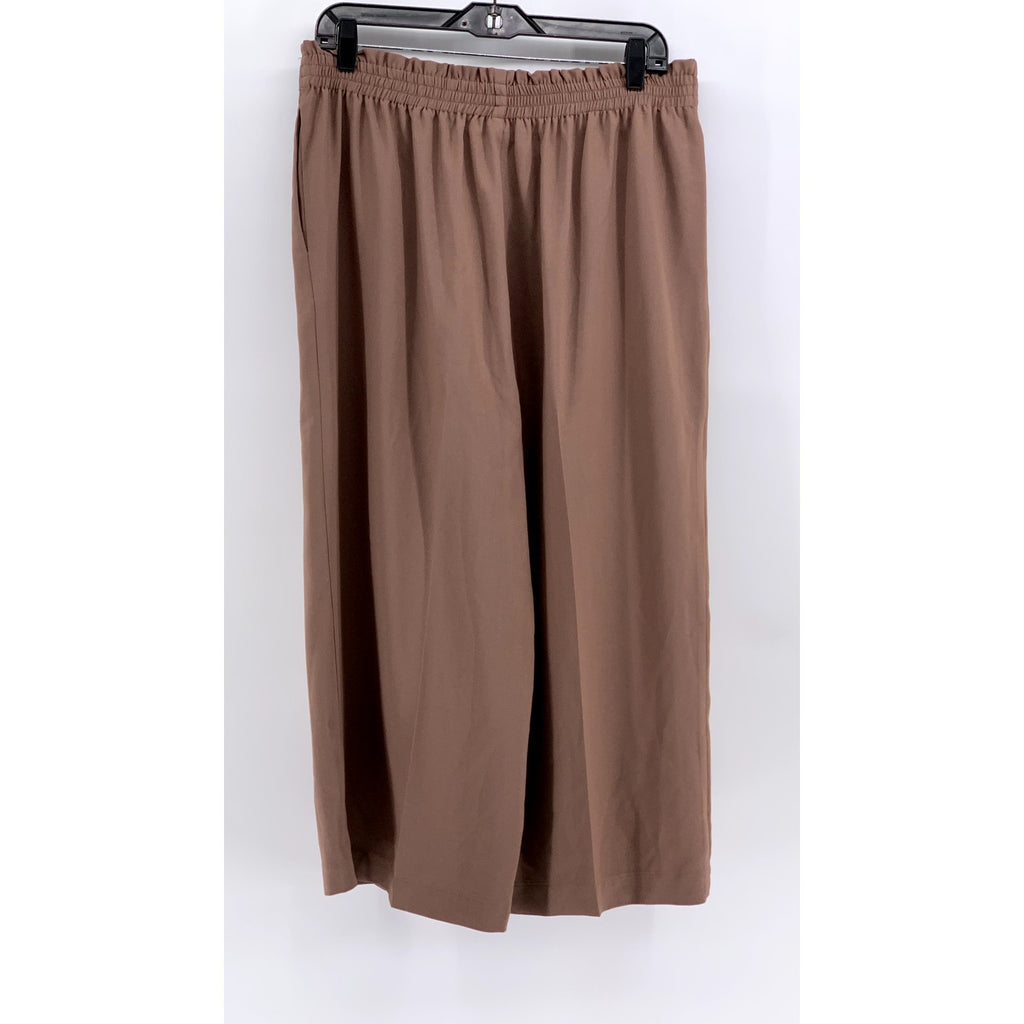 DR2 By Daniel Rainn Women's Brown Relaxed Fit Wide Leg Cropped Pant SZ L