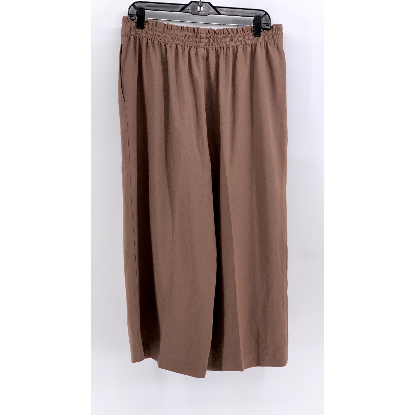 DR2 By Daniel Rainn Women's Brown Relaxed Fit Wide Leg Cropped Pant SZ L