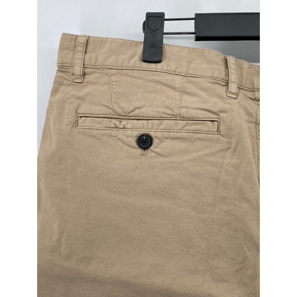 THEORY Men's Tan Brewer Patton Regular-Fit Chino Shorts SZ 34