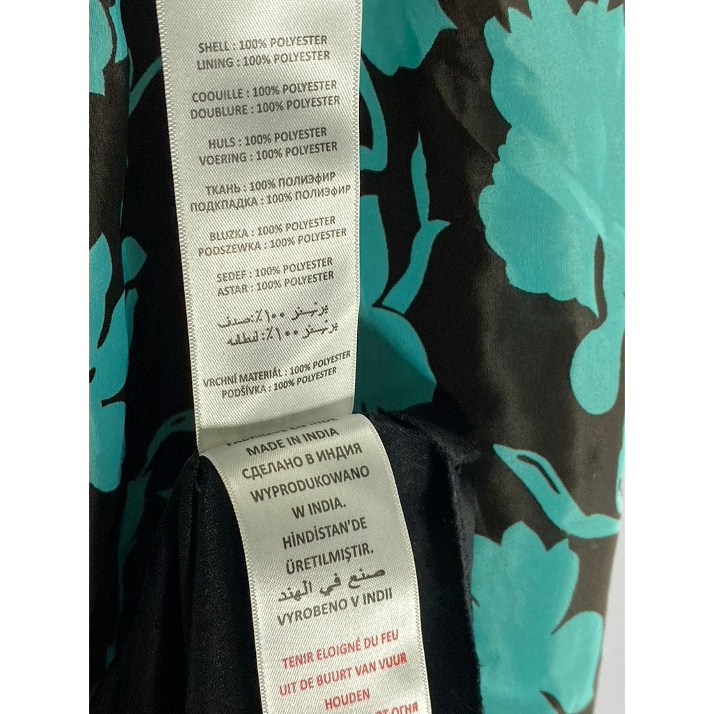 APRICOT Women's Brown-Green Floral Scoop-Neck A-Line Mini Sleeveless Dress SZ XS