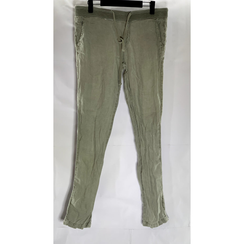 JAMES PERSE Standard Women's Light Gray Lightweight Linen Straight-Leg Pant SZ 1