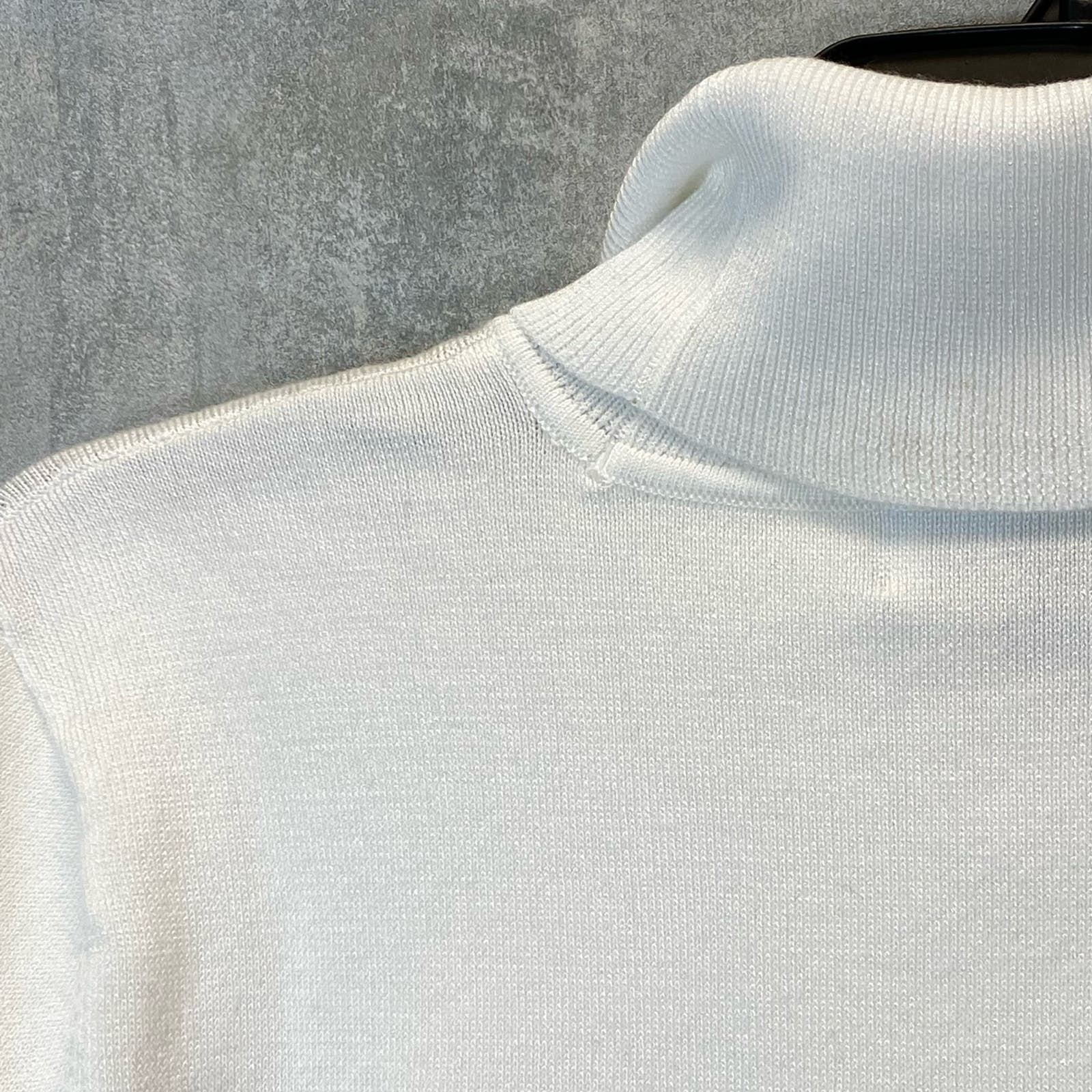 KAREN SCOTT Women's Smoke Grey/White Colorblock Turtleneck Pullover Sweater SZ M
