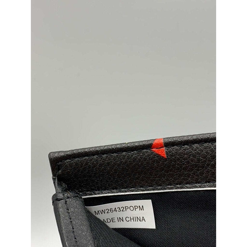 POPEYE THE SAILOR THE LEGEND Men's Black Faux-Leather Bi-Fold Flush Wallet