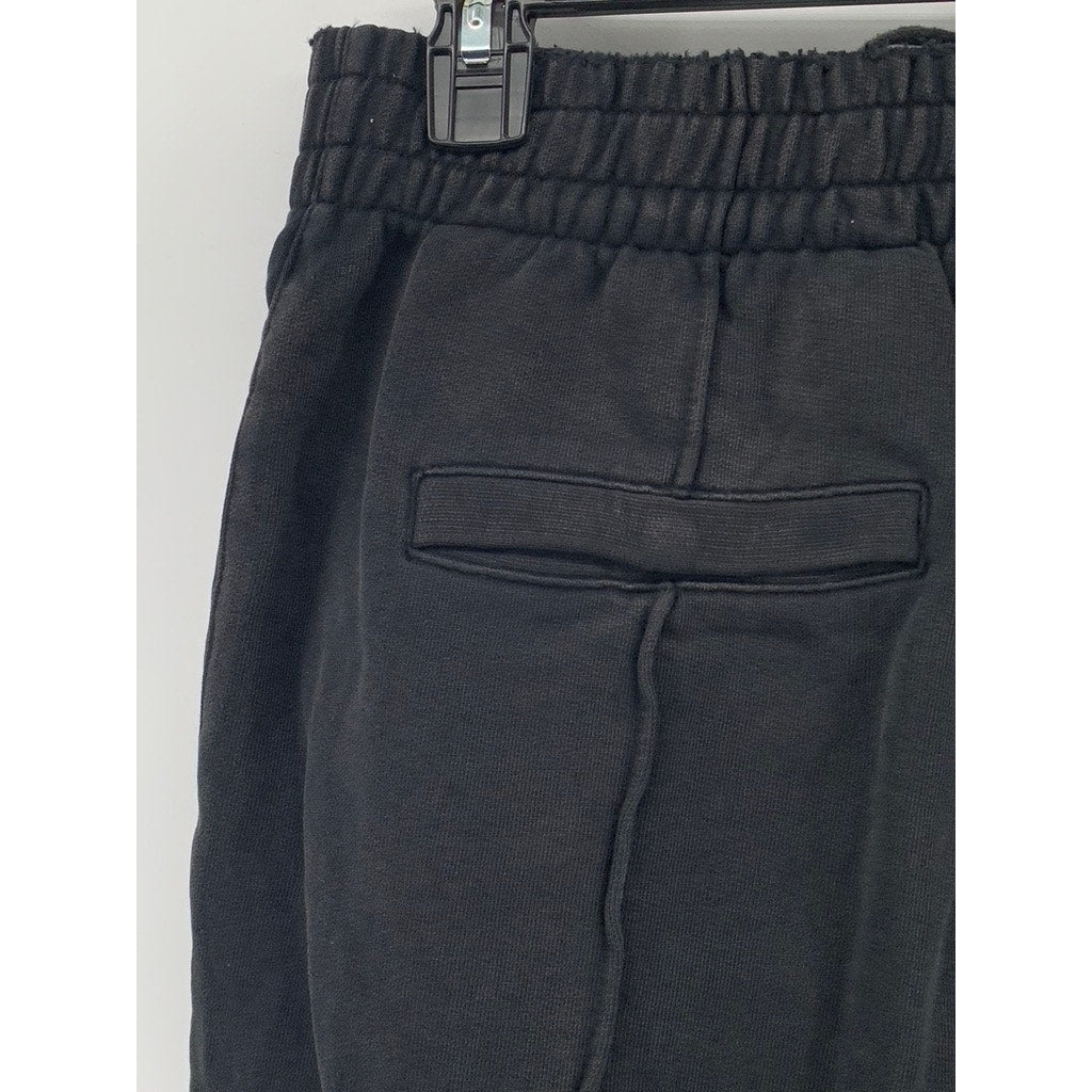 TRAP HARDEST Men’s Black-White Logo Sweatpants SZ M