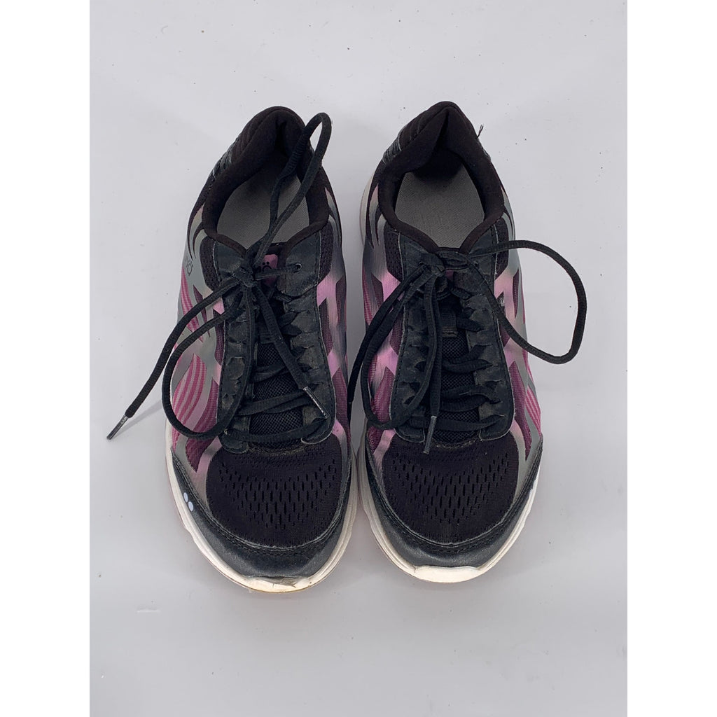 RYKA Women’s Black-Pink Devotion Plus Lace-Up Round-Toe Walking Sneakers SZ 9