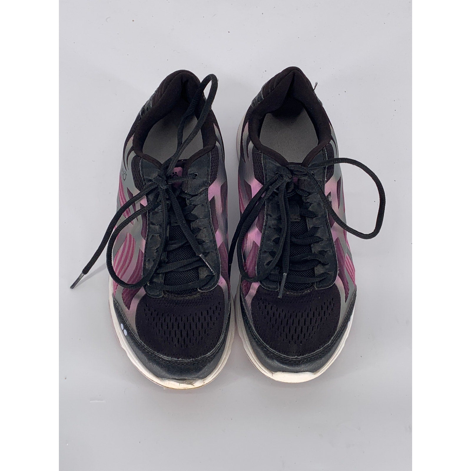 RYKA Women’s Black-Pink Devotion Plus Lace-Up Round-Toe Walking Sneakers SZ 9