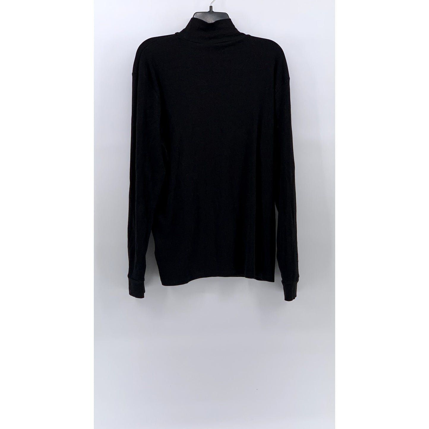 WEEKDAY Women's Black Rib Knit Mock-Neck Long Sleeve Casual Top SZ XL