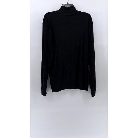 WEEKDAY Women's Black Rib Knit Mock-Neck Long Sleeve Casual Top SZ XL