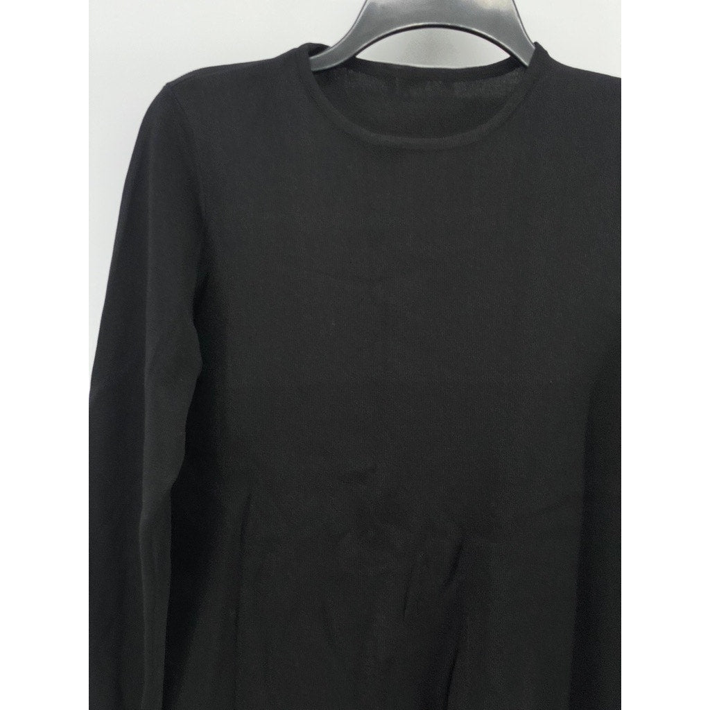 UNBRANDED Women’s Black Soft Knit Crewneck Long Sleeve Pullover Sweater SZ S