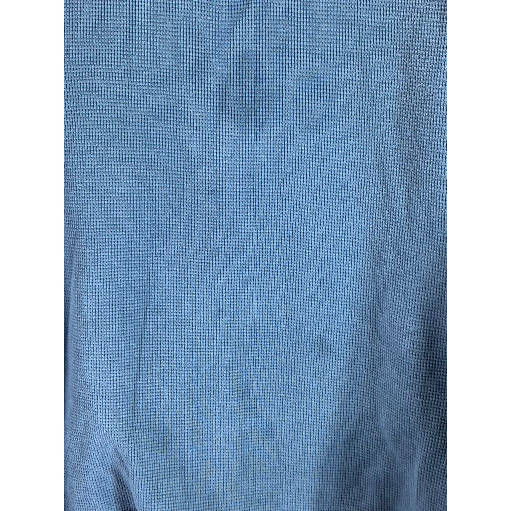 EDDIE BAUER Men's Blue Outdoor Waffle-Knit Thermal Pullover Henley Shirt SZ 2XL