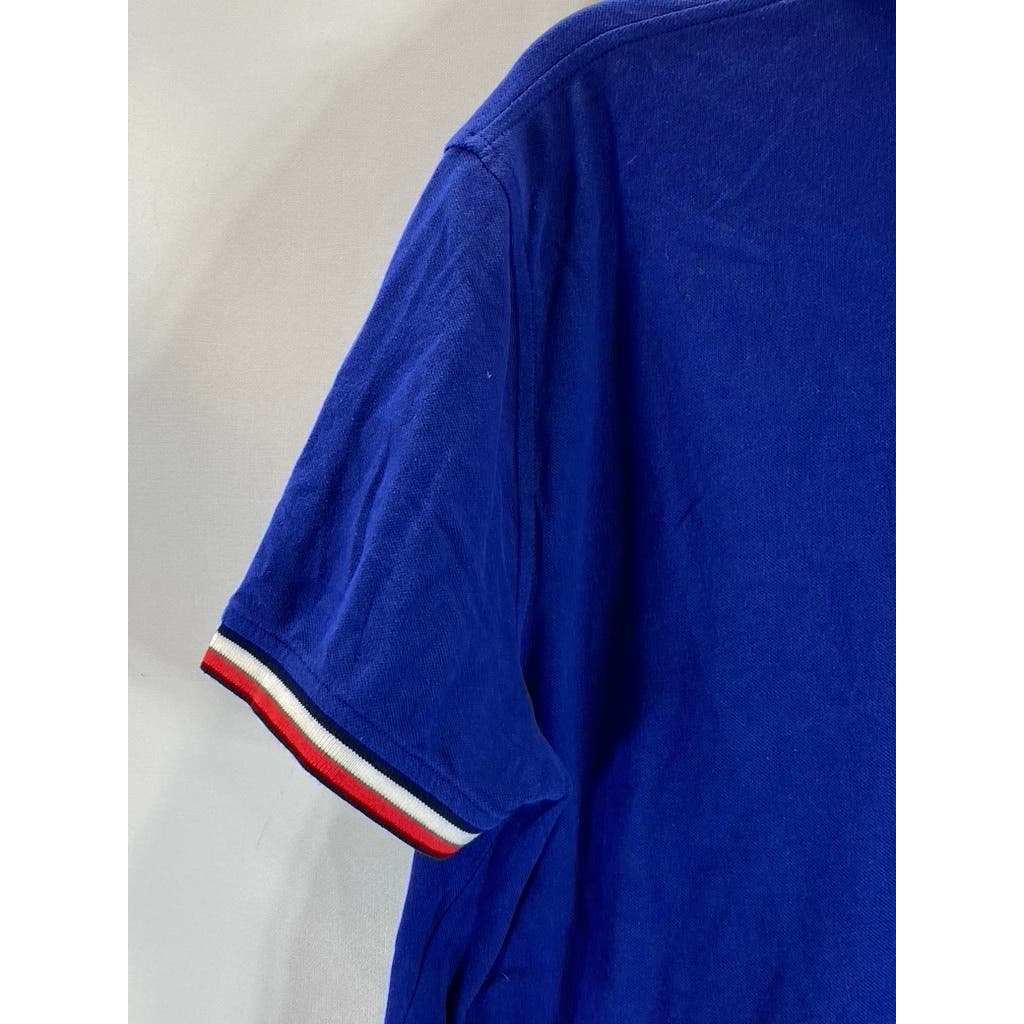 TOMMY HIILFIGER Men's Dark Blue Vintage Stretch Short Sleeve Polo Shirt SZ L