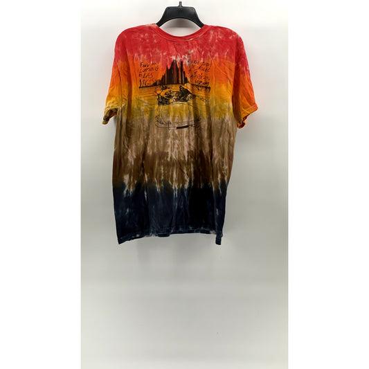 COMFORT COLORS Men's Red-Brown-Blue Fear & Loathing Western Graphic T-Shirt SZ L