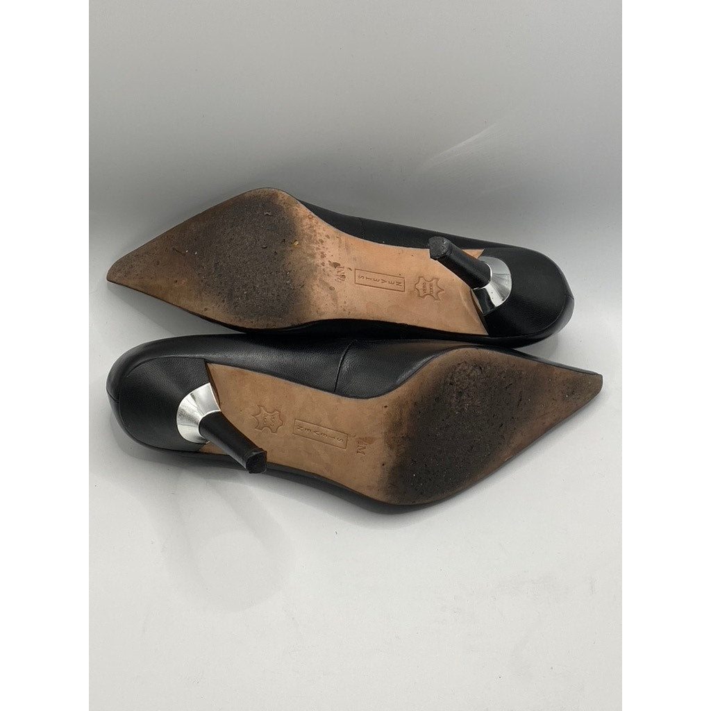 STEVEN BY STEVEN MADDEN Women's Black Leather Pointed-Toe Stiletto Pumps SZ 7.5