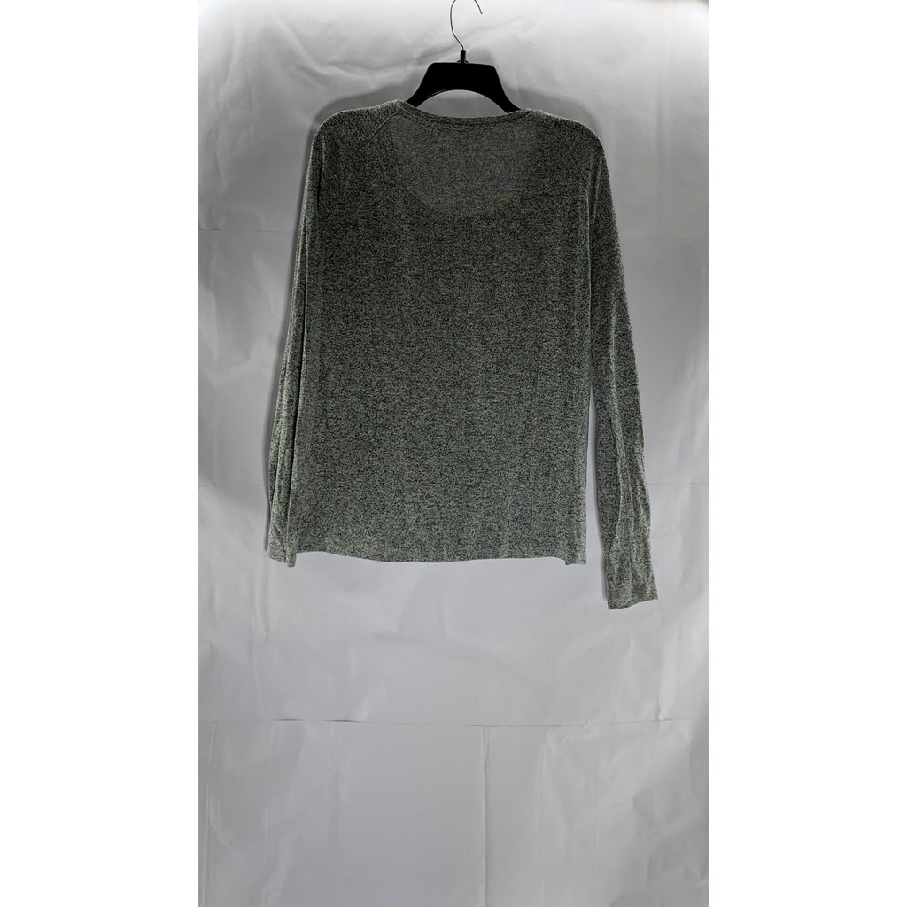 OLD NAVY Women's Gray Marled Luxe Scoop-Neck Long Sleeve Side-Slit Top SZ S