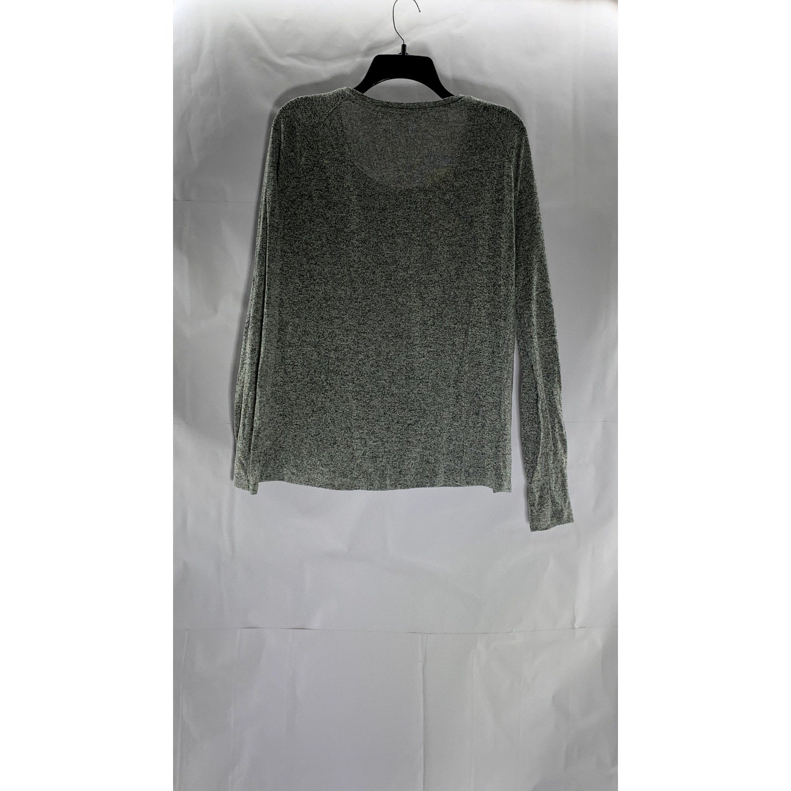 OLD NAVY Women's Gray Marled Luxe Scoop-Neck Long Sleeve Side-Slit Top SZ S