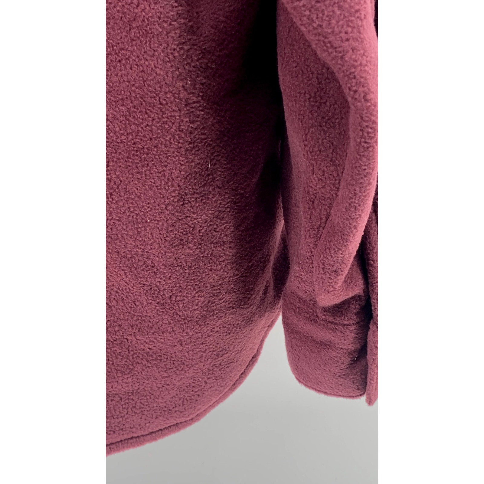 HIPPIE ROSE Women's Juniors' Burgundy Button-Up Long Sleeve Fleece Shacket SZ L