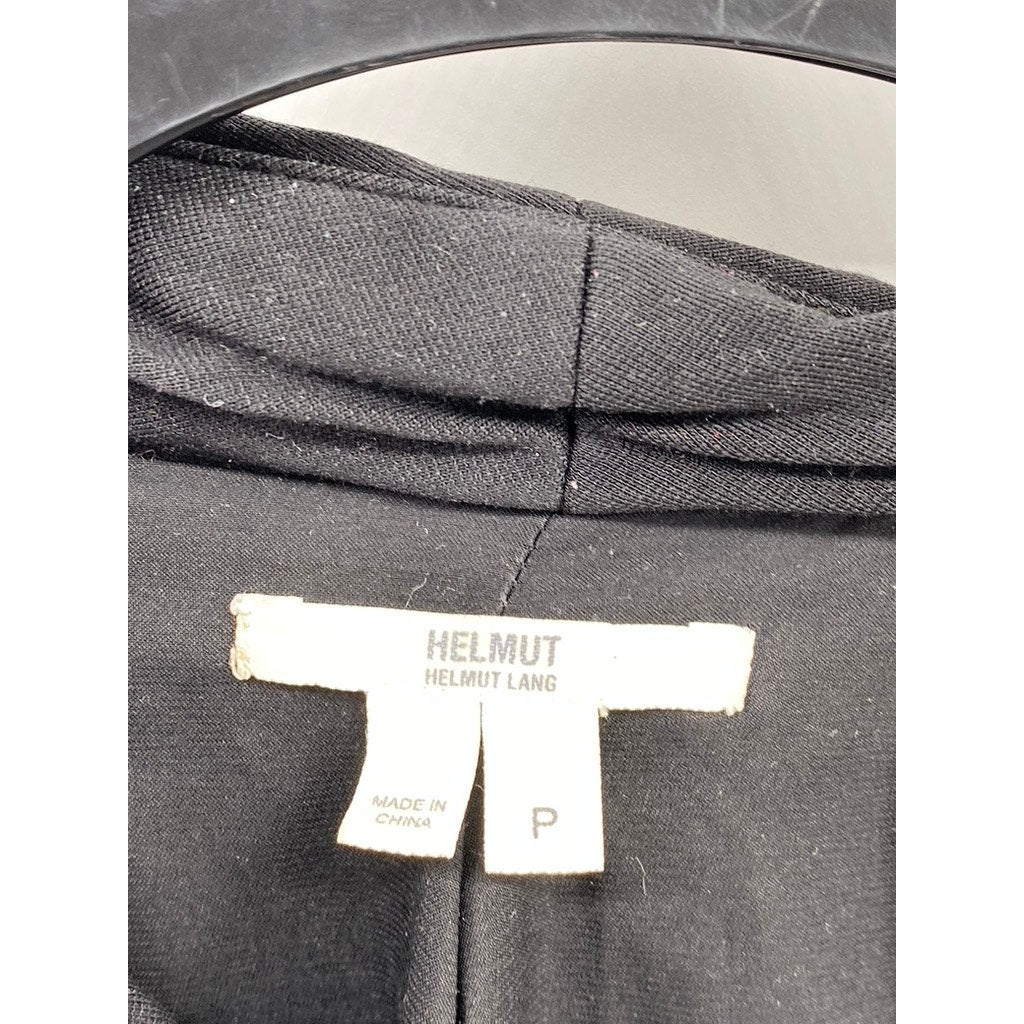 HELMUT HELMUT LANG Women's Petite Black Asymmetrical Zip-Up Top SZ P-XS