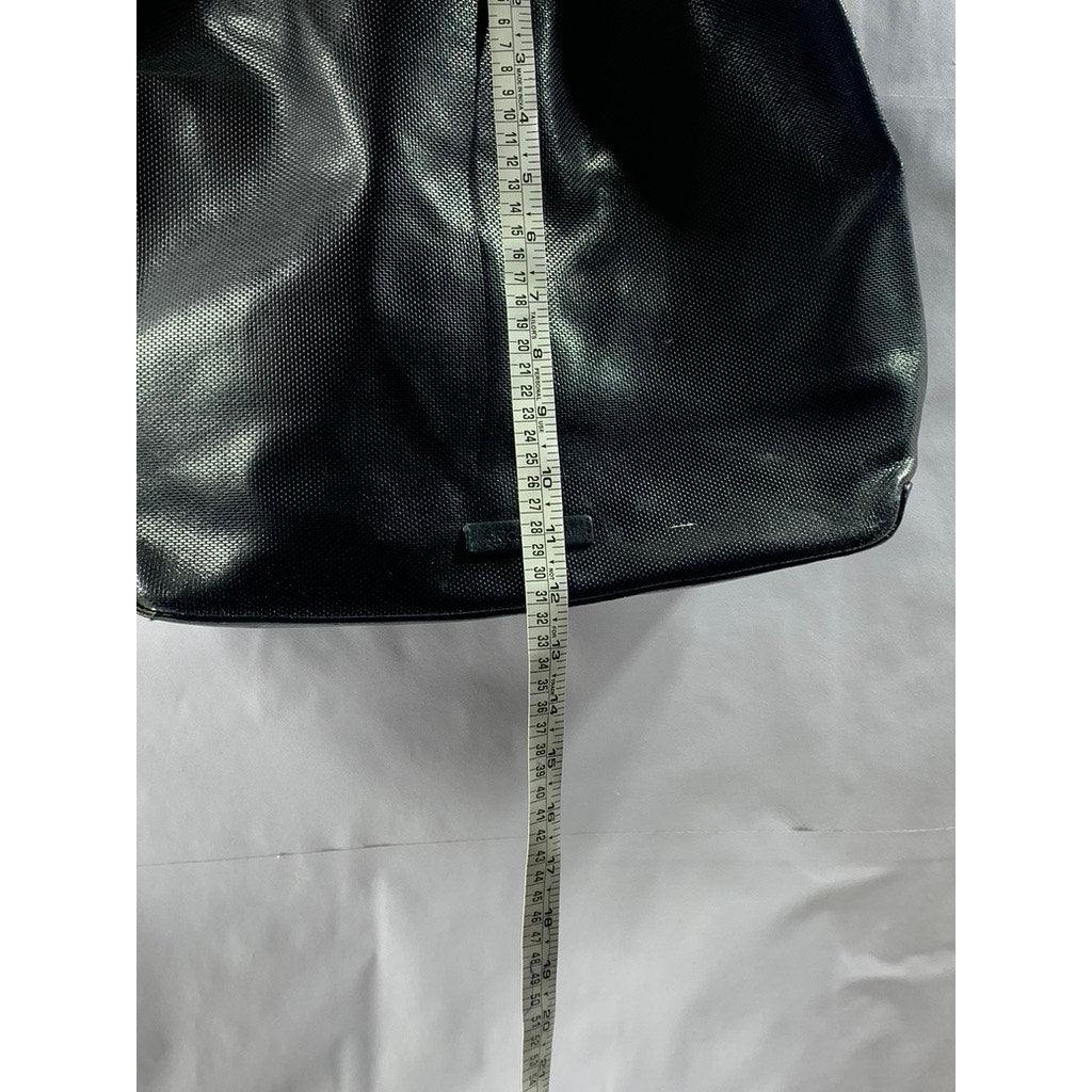 CALVIN KLEIN Women's Black Faux Leather Textured Shoulder Bag