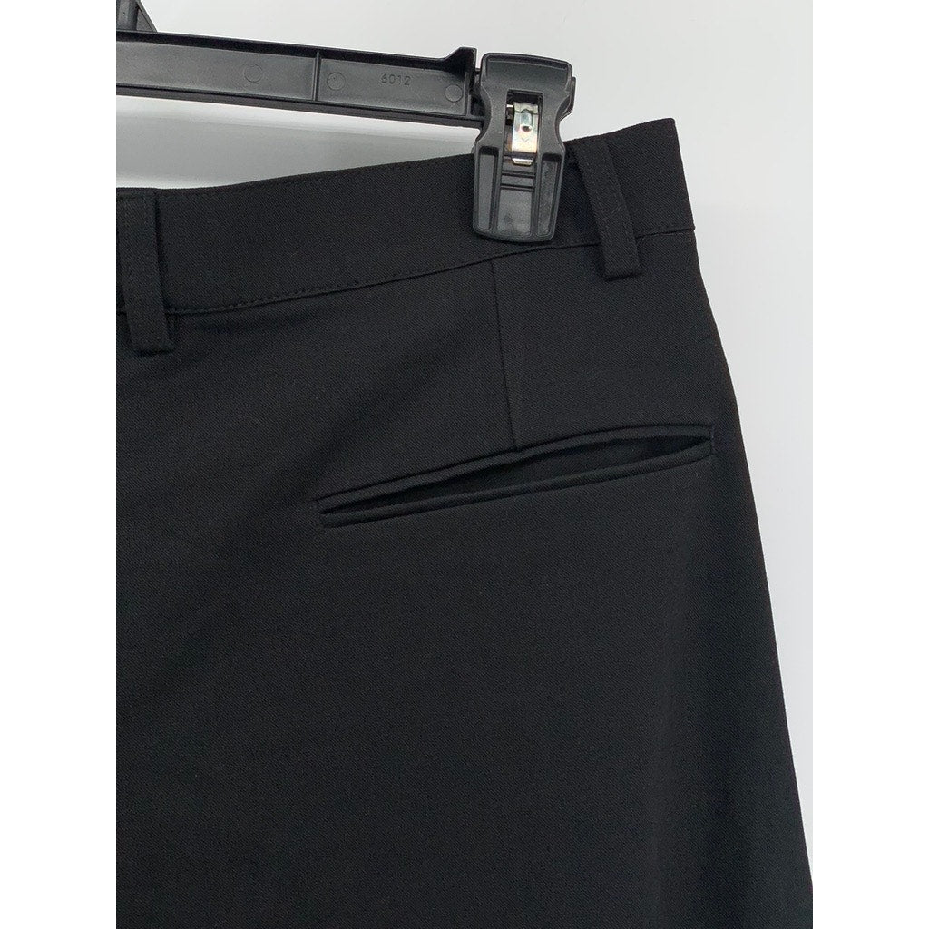 SIGNATURE Women's Black Pleated Wide-Leg Pants SZ L