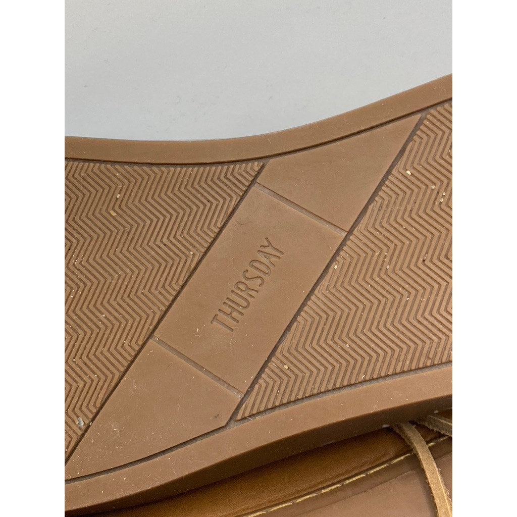 THURSDAY Women's Hickory Vachetta Brown Leather Premier Low-Top Sneakers SZ 5