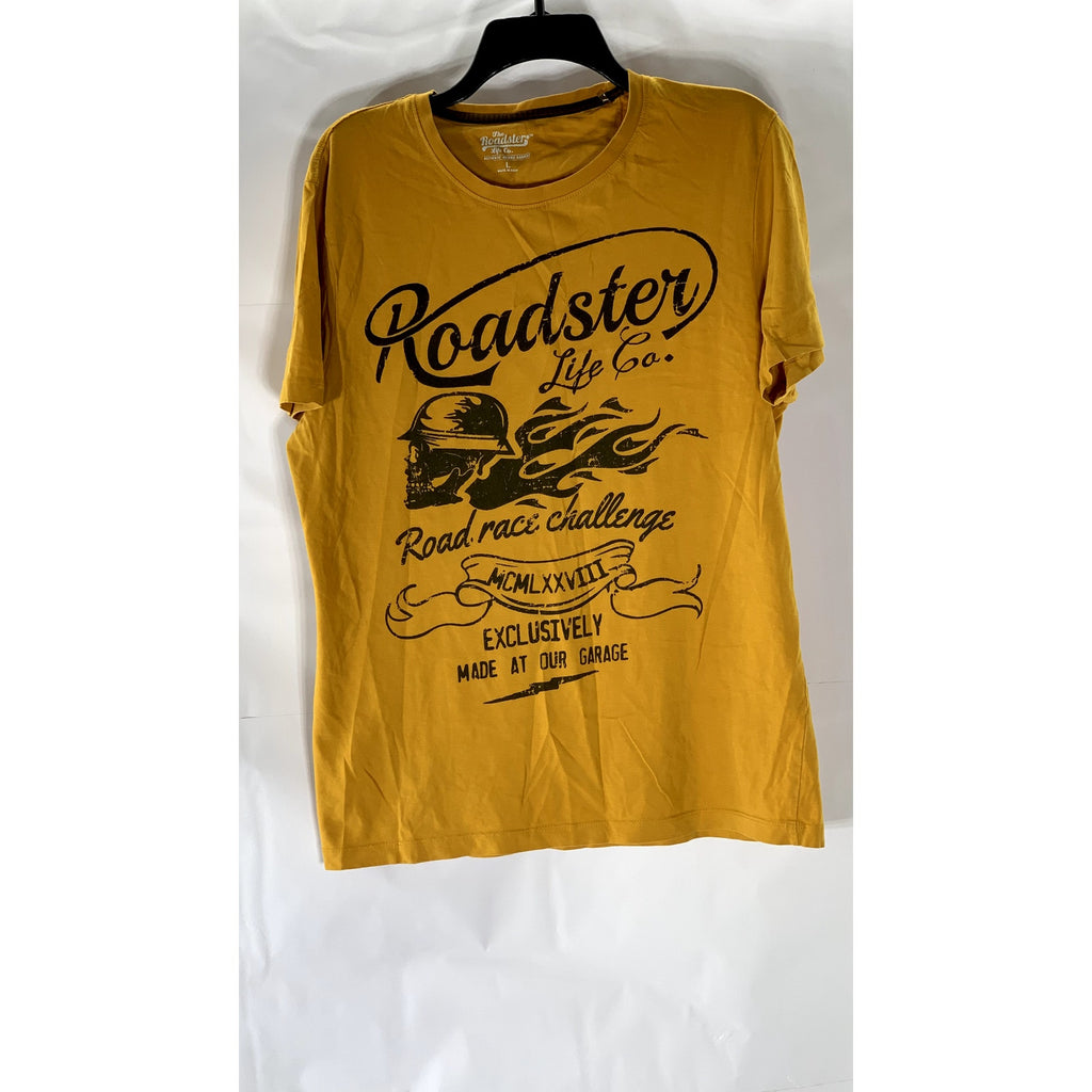 THE ROADSTER LIFE CO. Men's Yellow Graphic Crewneck Short Sleeve T-Shirt SZ L