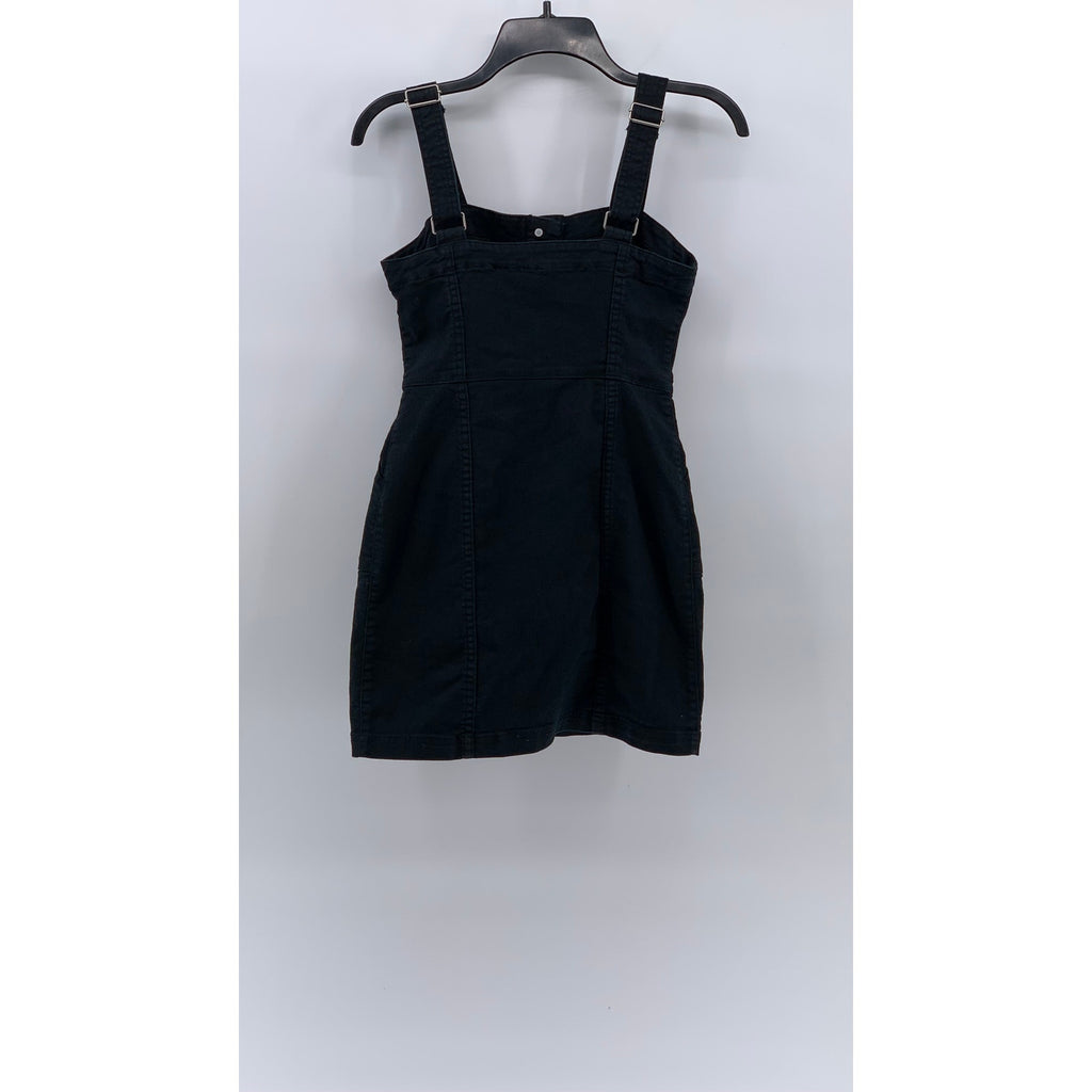 DIVIDED By H&M Women's Black Denim Button-Up A-Line Mini Dress SZ 2