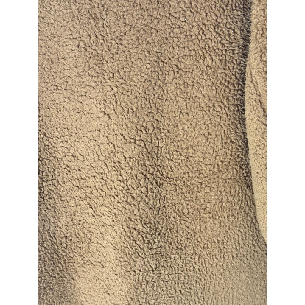 UNIQLO Women's Brown Teddy Sherpa One-Button Notch Lapel Trench Coat SZ S