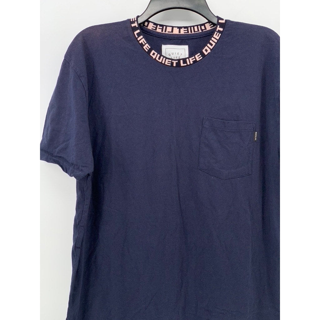 THE QUIET LIFE Men's Navy Logo Crewneck Short Sleeve Casual T-Shirt SZ L