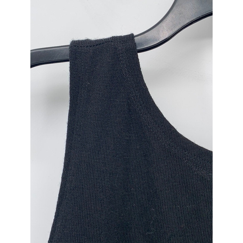 MKM ORIGINALS Men's Black Solid Knit Wool Scoop-Neck Casual Tank SZ S