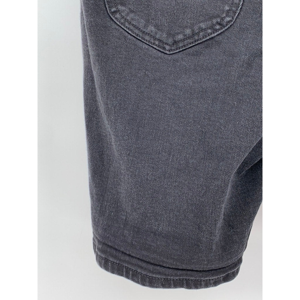 LEE Women's Black Regular-Fit Straight-Leg Mid-Rise Shorts SZ 12