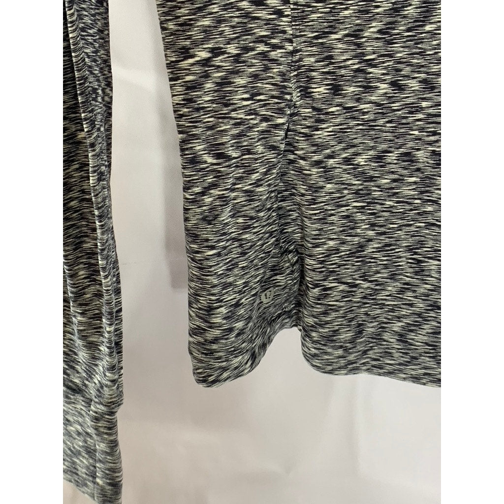 LULULEMON Women's Black/White Printed Runderful Crewneck Long Sleeve Top SZ 8