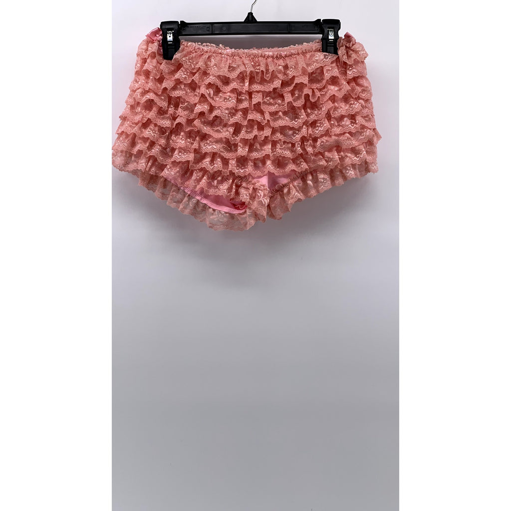 SUGAR THRILLZ Women's Pink Lace Ruffle Bloomers SZ M