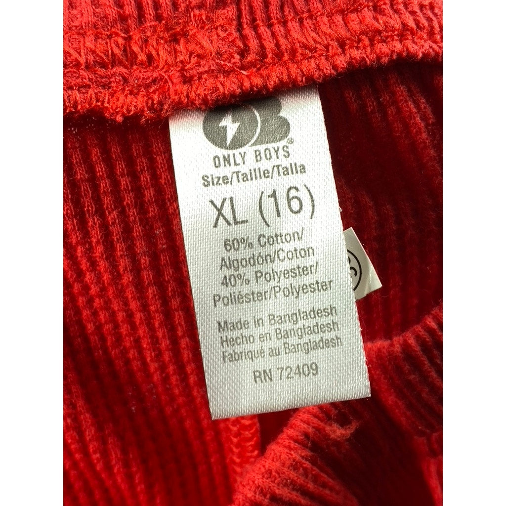 ONLY BOYS Boy's Red Pull-On Thermal Fitted Pants SZ XL(16)