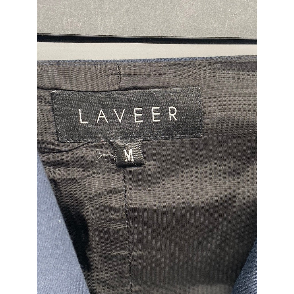 LAVEER Women's navy-Black Strapless Bustier Zip-Up Corset Top SZ M