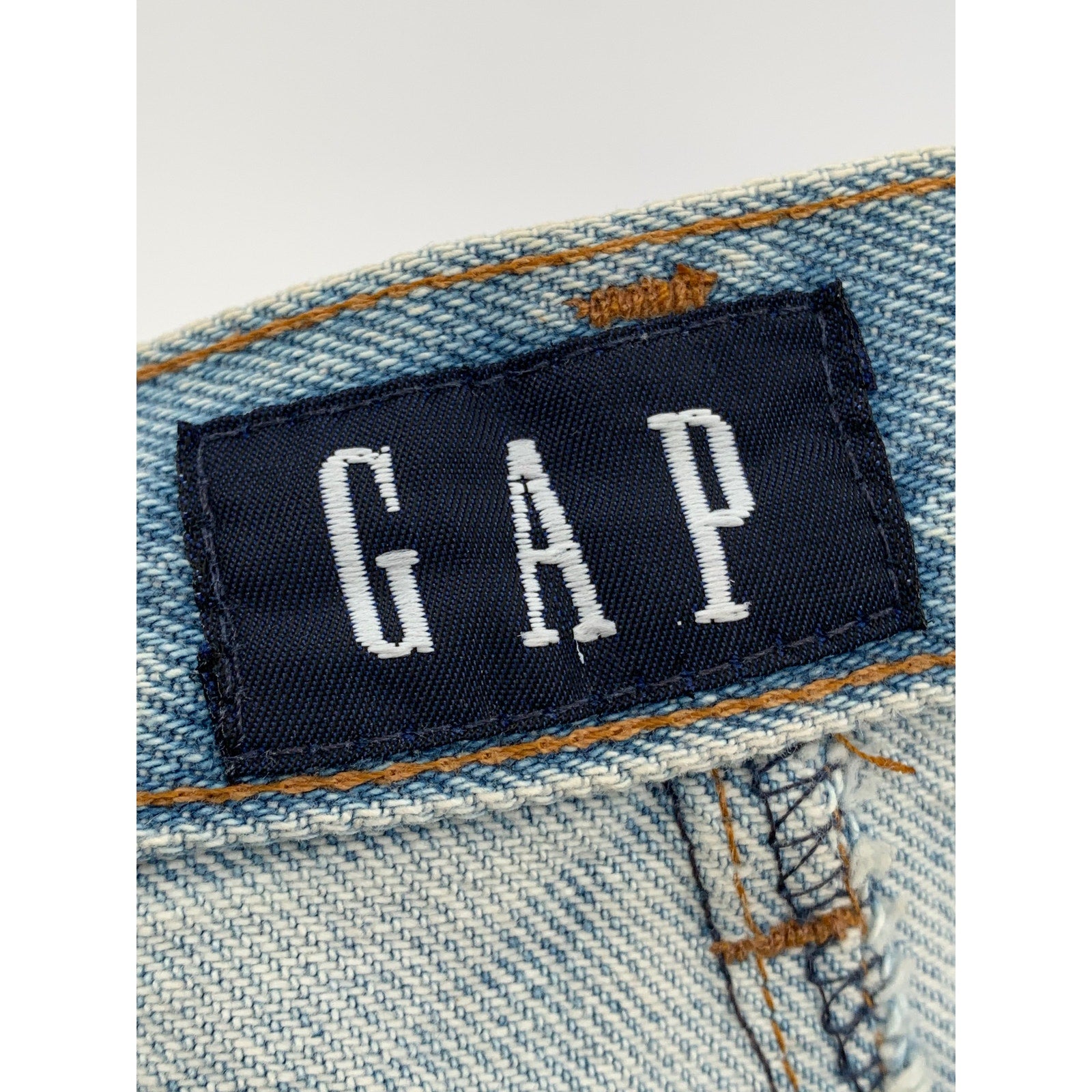 GAP Women's Junior Washed Blue Denim Straight Casual Cotton Mini Skirt SZ 7/8