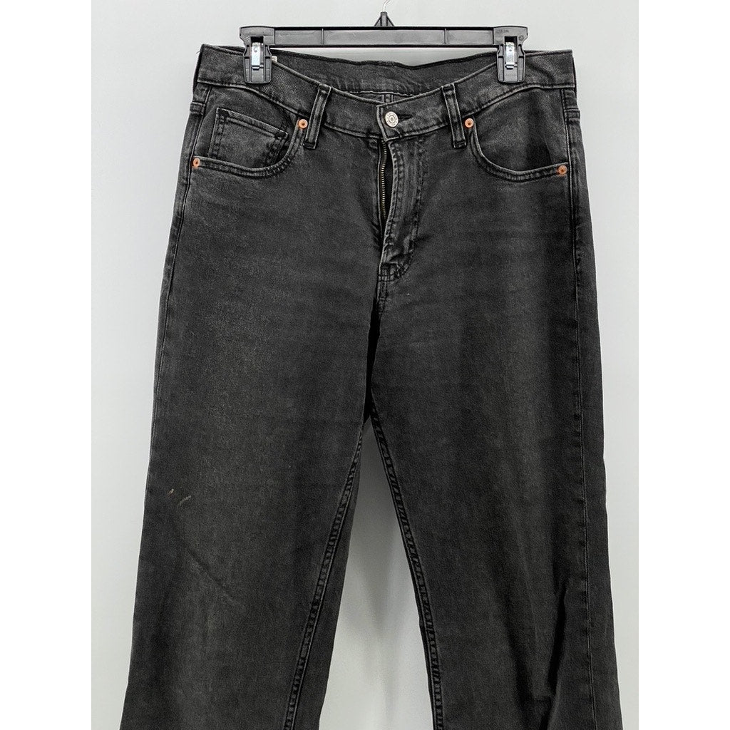 GAP Women's Tall Washed Black Mid-Rise 90's Loose Straight-Leg Jeans SZ 28/6