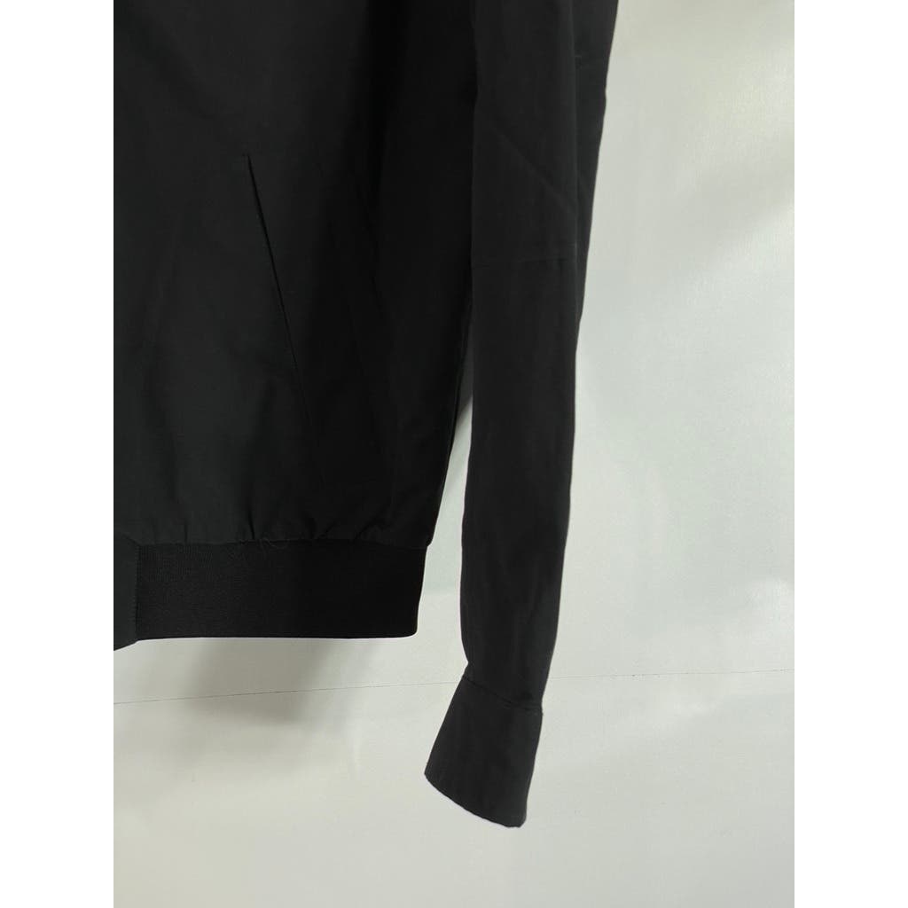 TOMMY HILFIGER Men's Black Solid Yacht Zip-Up Packable Hood Jacket SZ XS