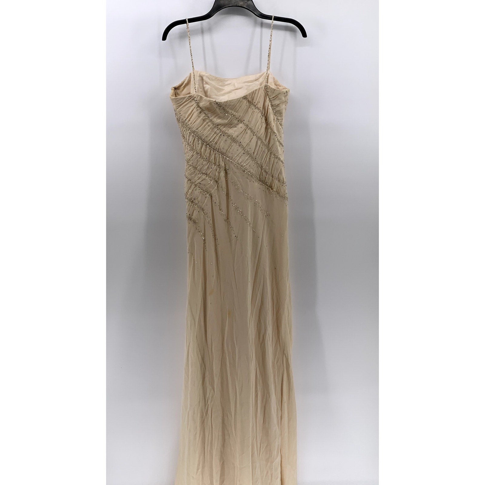 CHRISTYNE FORTI Women's Beige Rhinestone 2-Pc Gown SZ 12