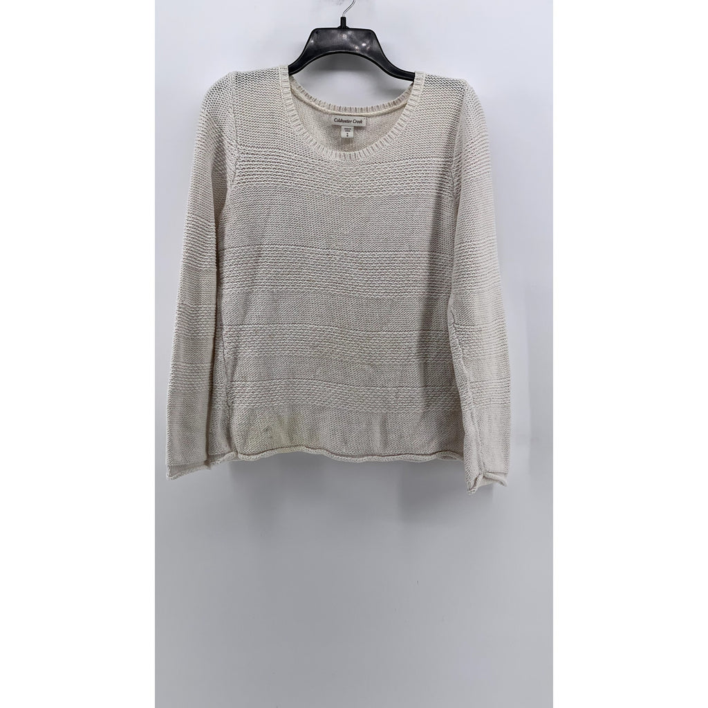 COLDWATER CREEK Women's Beige Knit Crewneck Sweater SZ S