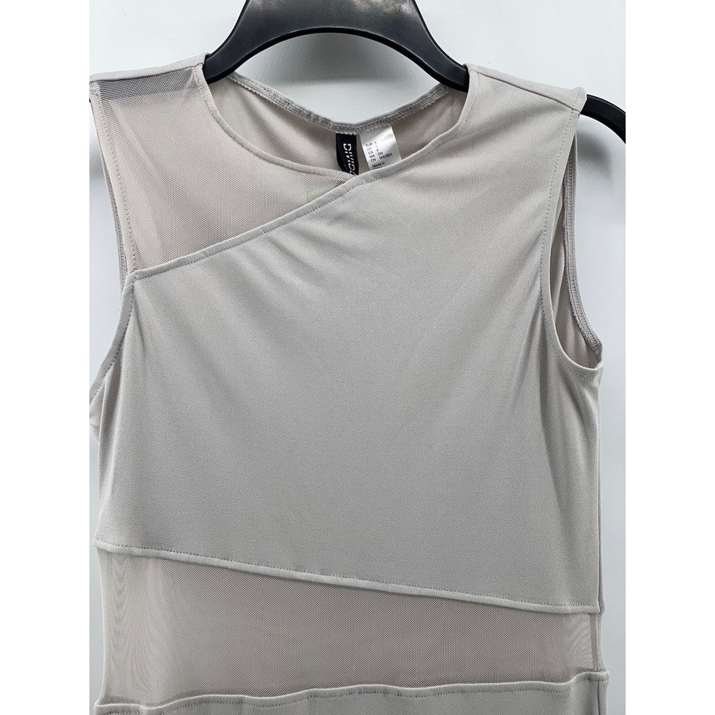 DIVIDED BY H&M Women's Gray Mesh Sleeveless Crewneck Maxi Bodycon Dress SZ S