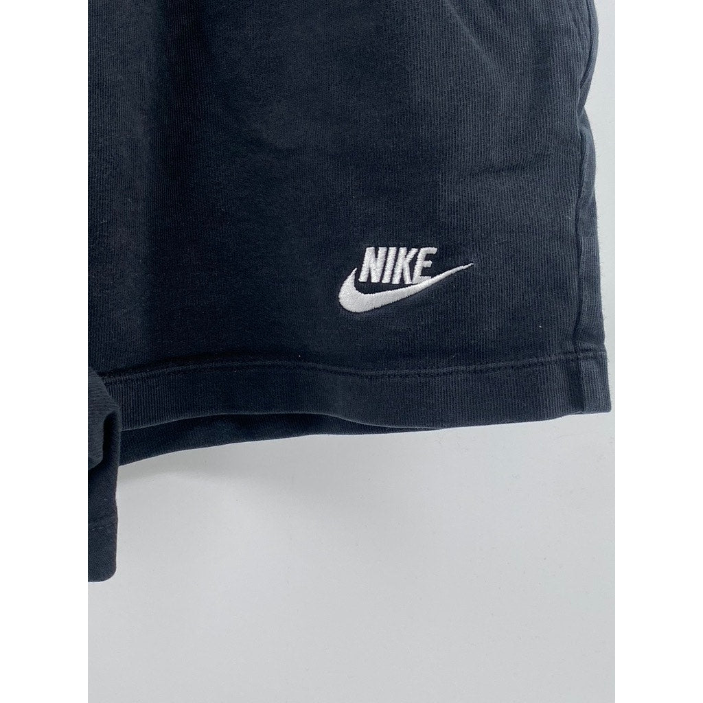NIKE Men’s Black Solid Drawstring Casual Pull-On Shorts SZ L