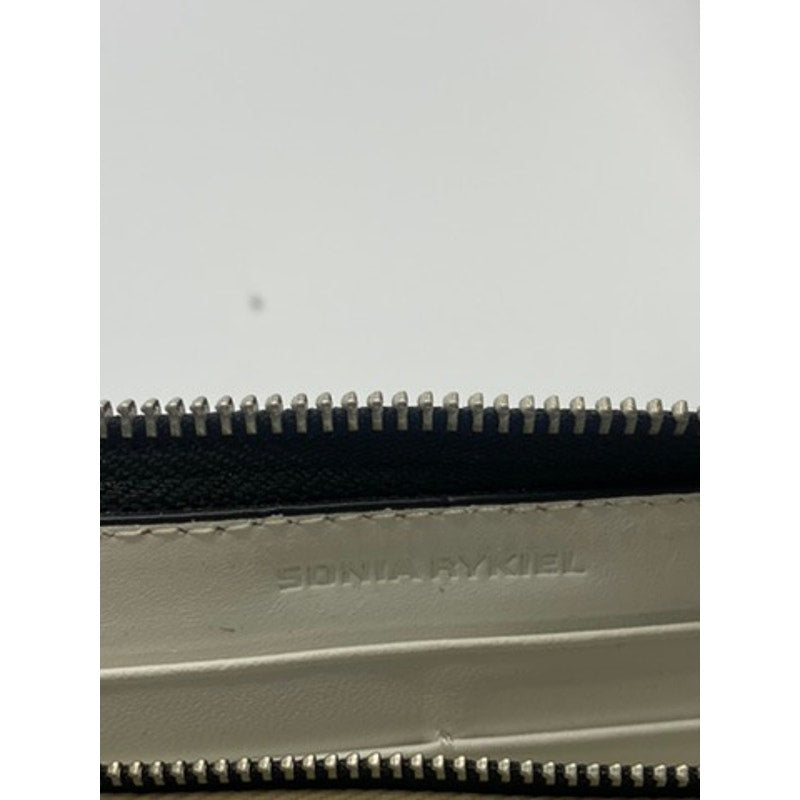 SONIA RYKIEL Women's Beige/Pink/Black Striped Zip-Up Wallet