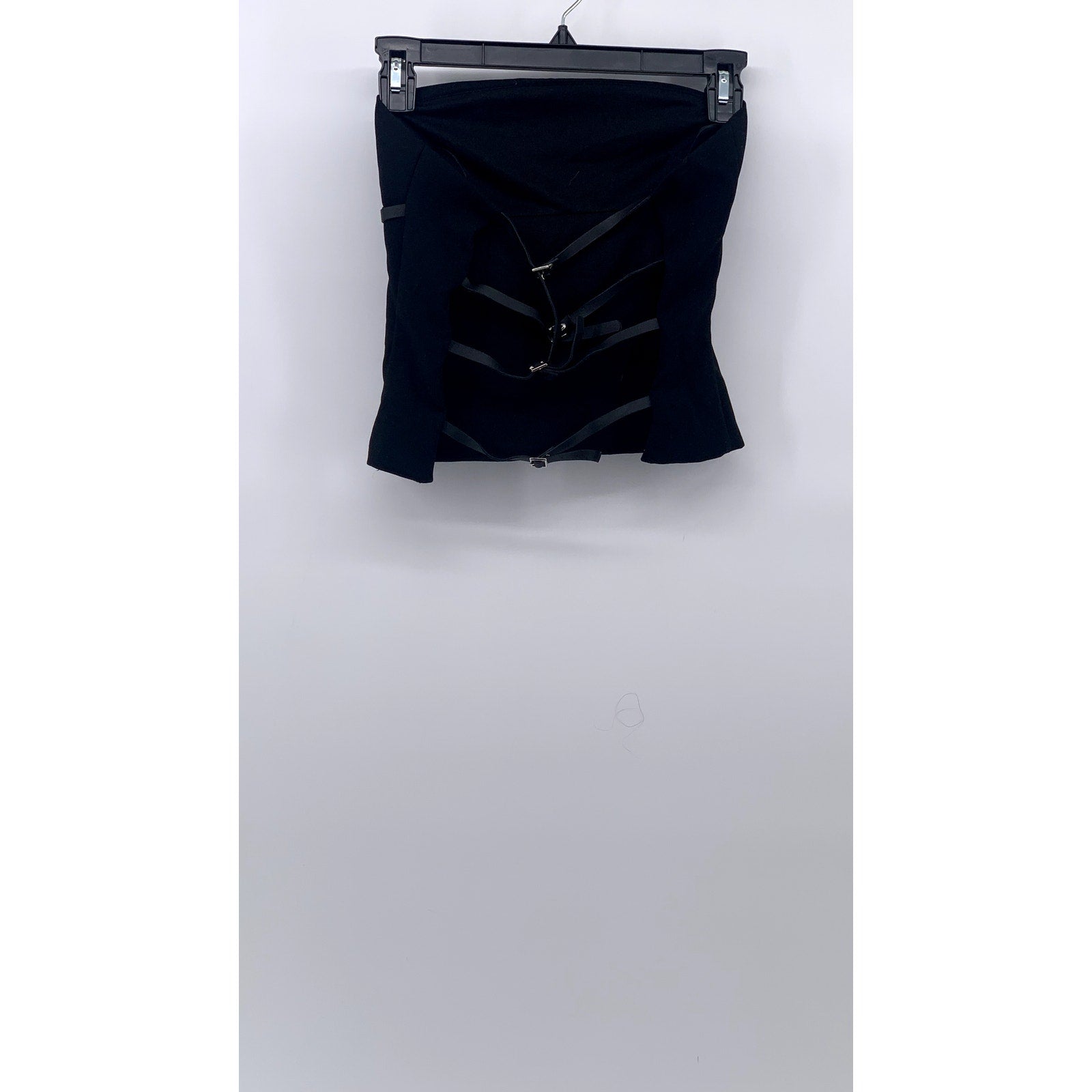 ZARA Women's Black Buckle Strap Open-Back Strapless Top SZ XS