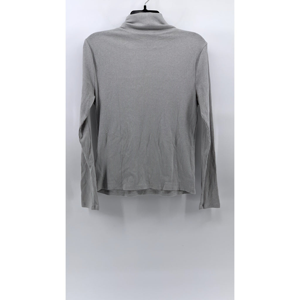 OLD NAVY Women's Gray Ribbed Long-Sleeve Turtleneck Top SZ L