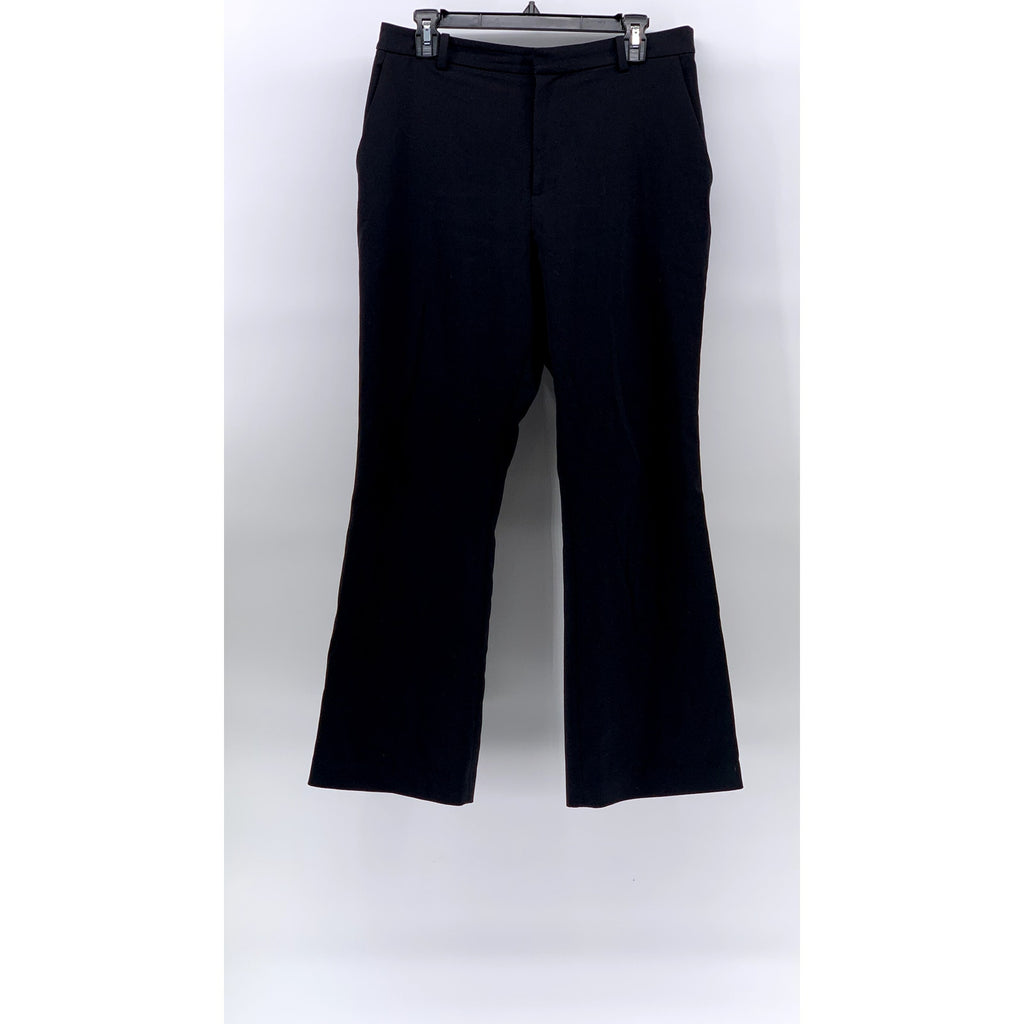 UNIQLO Women's Black Solid Regular-Fit Wide-Leg Ankle Pant SZ L