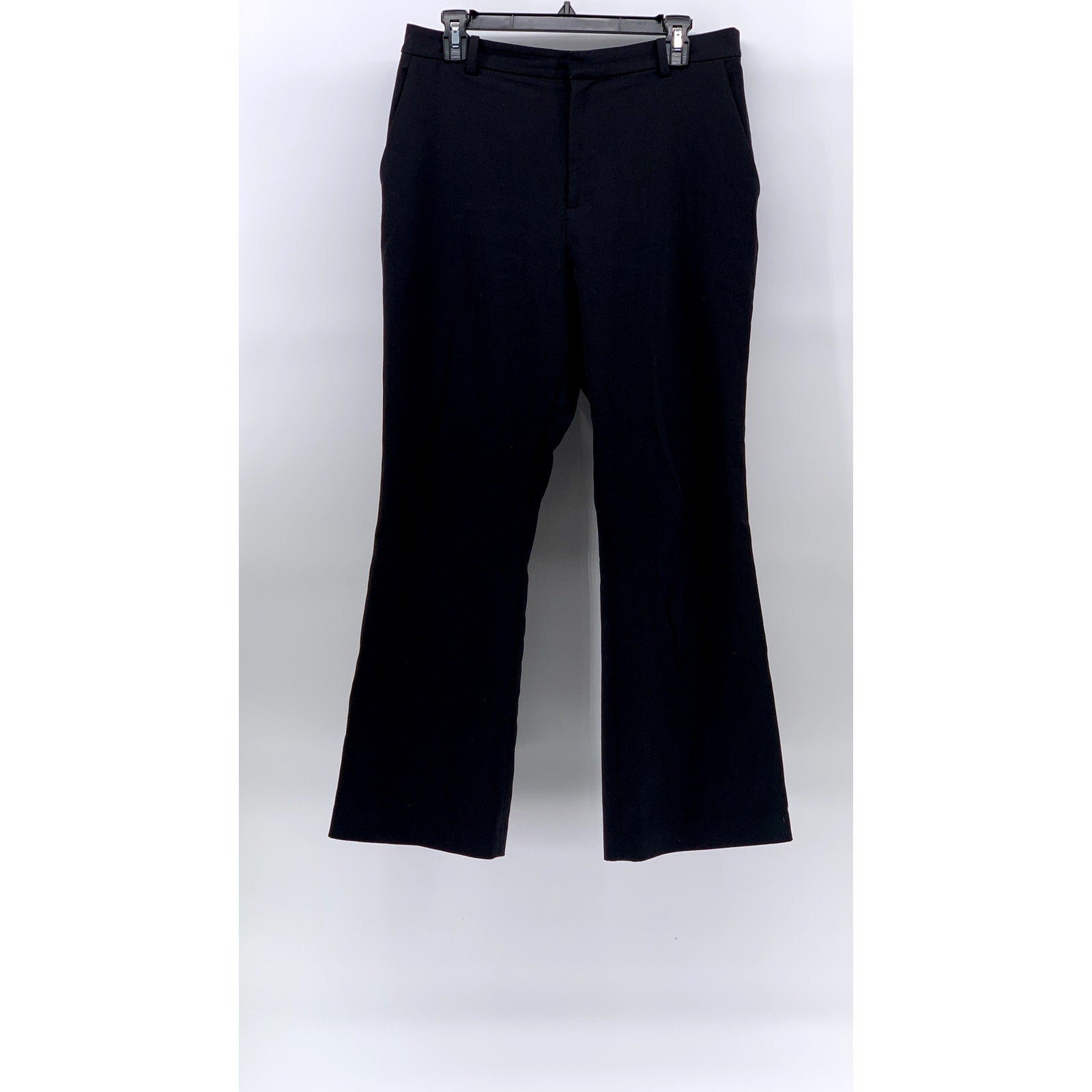 UNIQLO Women's Black Solid Regular-Fit Wide-Leg Ankle Pant SZ L