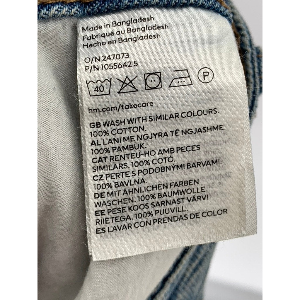 H&M Women's Light Blue Denim Cuffed Five Pocket Shorts SZ 12