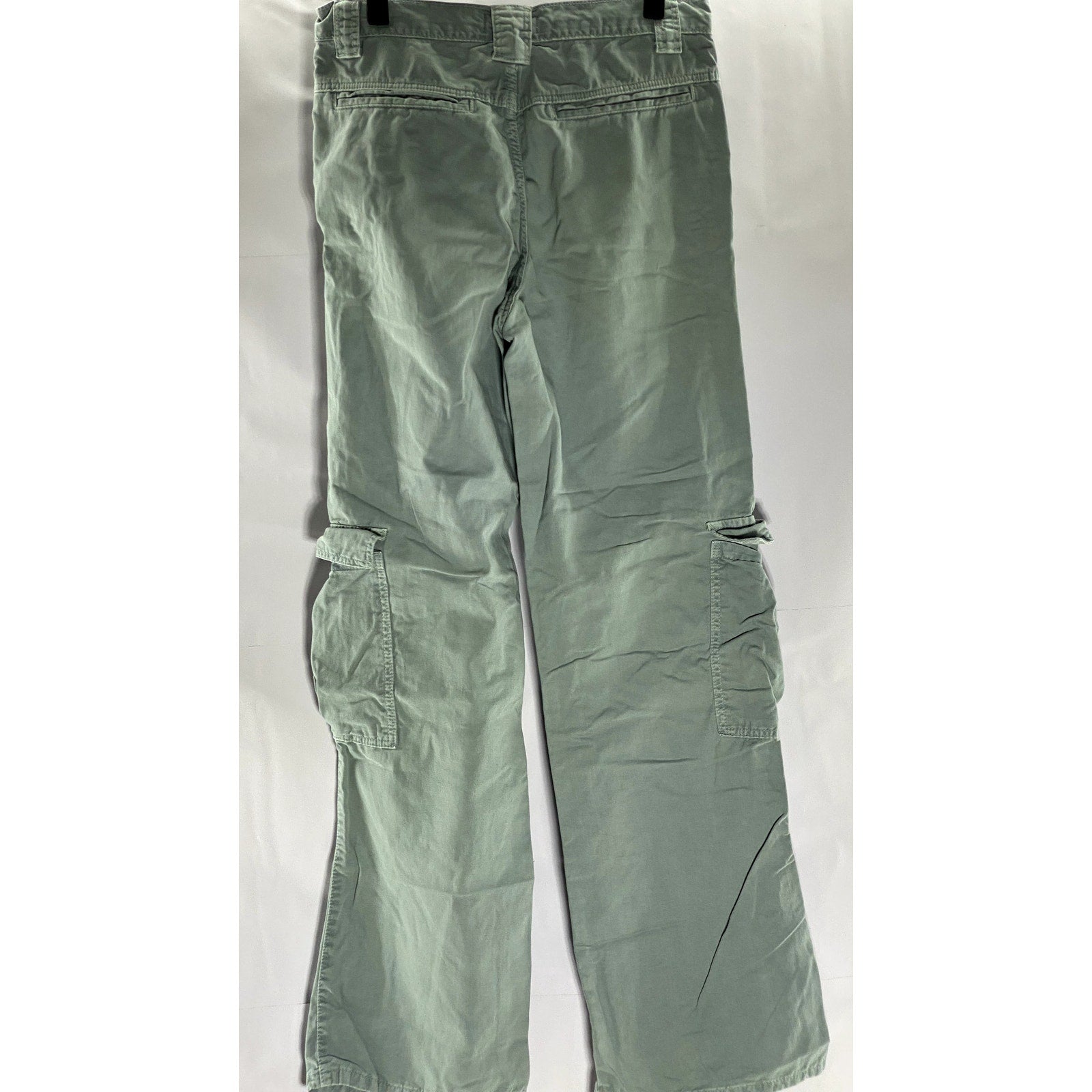 ZARA Women's Light Teal Regular-Fit Straight-Leg Cargo Pant SZ 4