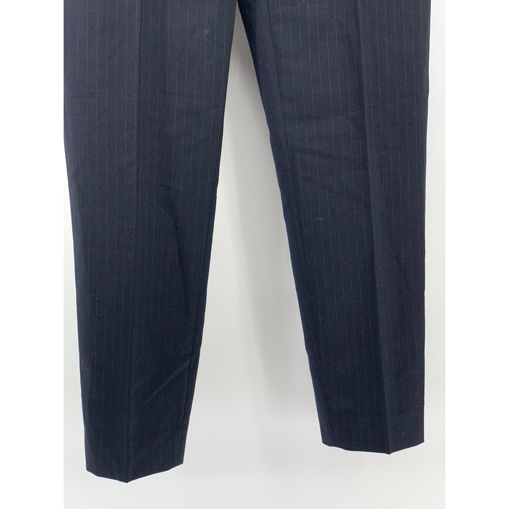 J.CREW Women's Petite Navy Pinstripe Favorite Fit Wool Pants SZ 0P