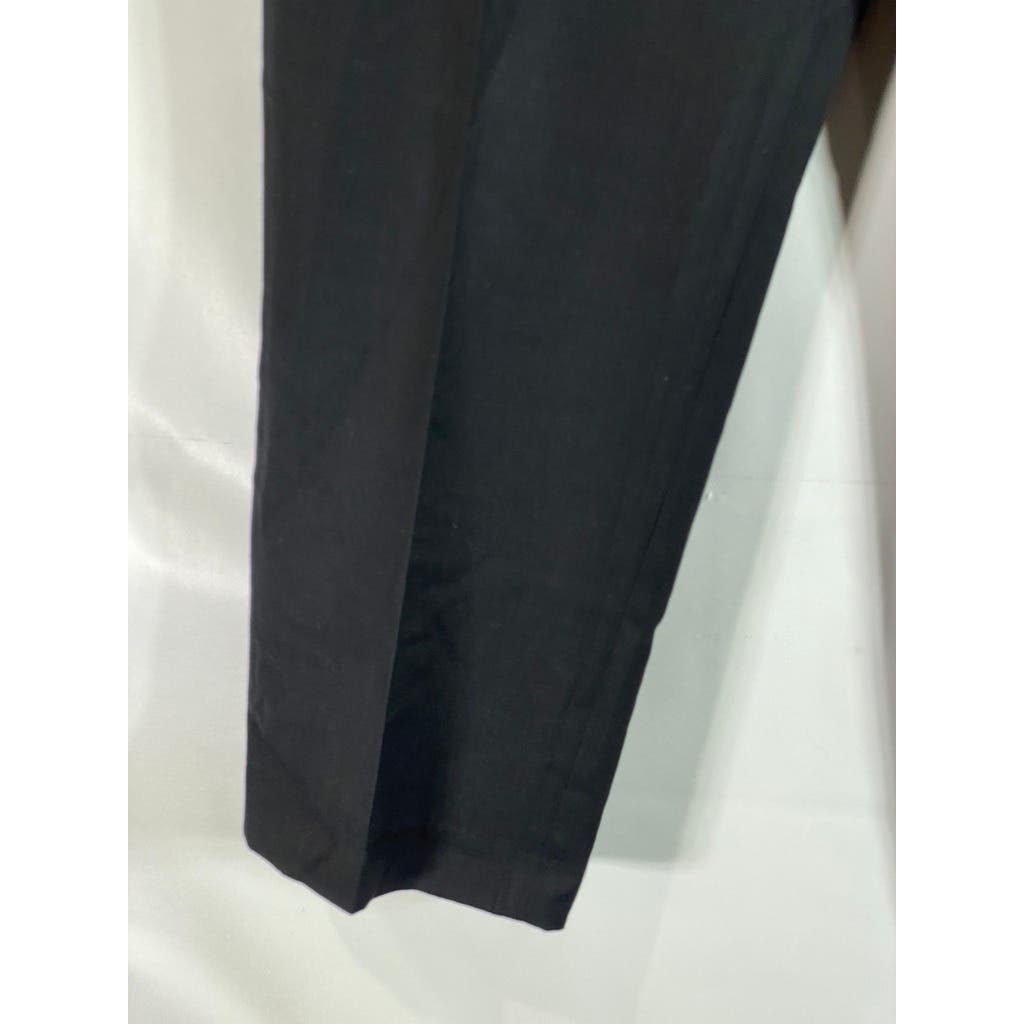 LANDS' END Men's True Black Traditional-Fit Pleated Wool Dress Pants SZ 36